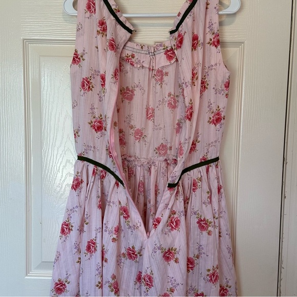 Handmade Floral Dress No Brand No Size Tea Party Cottagecore Feminine Coquette - Picture 5 of 5